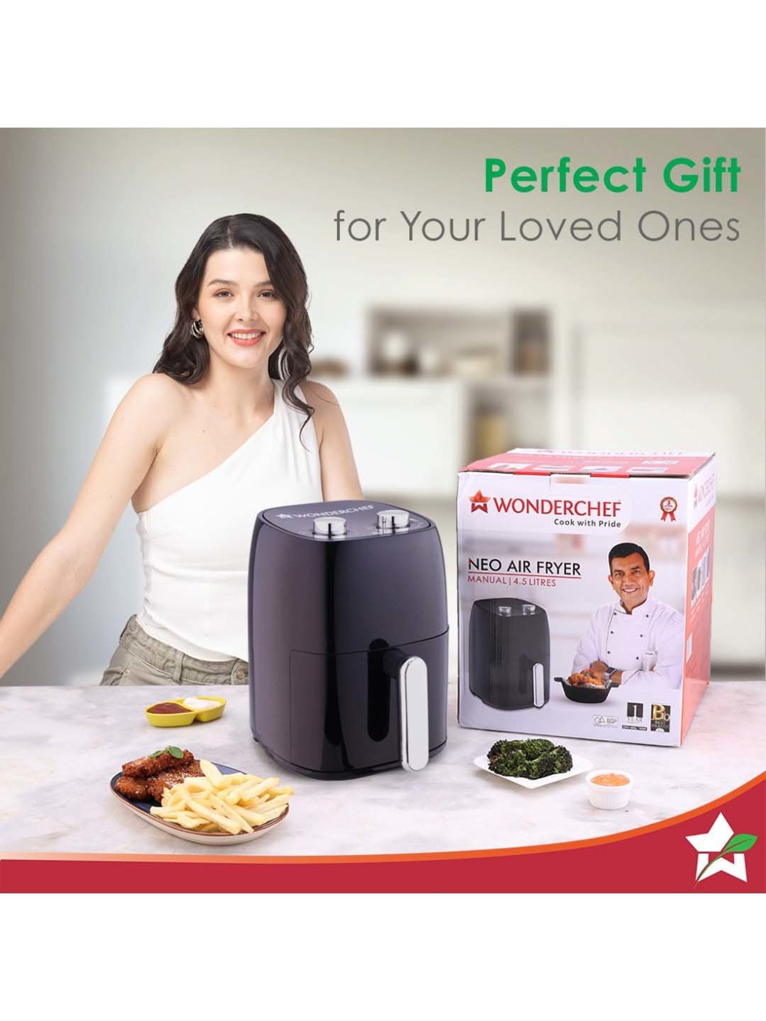 Prestige Nutrifry Black Plastic Electric Digital Touch Airfryer 4.5L