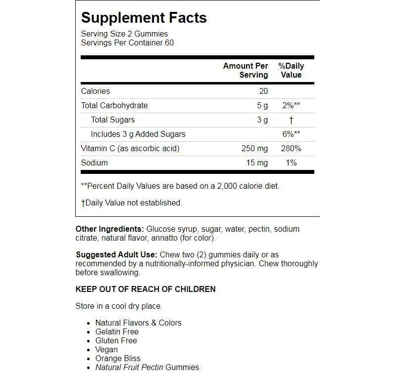Doctor's Best Vitamin C 250 mg Gummy - Orange Bliss 120ct.