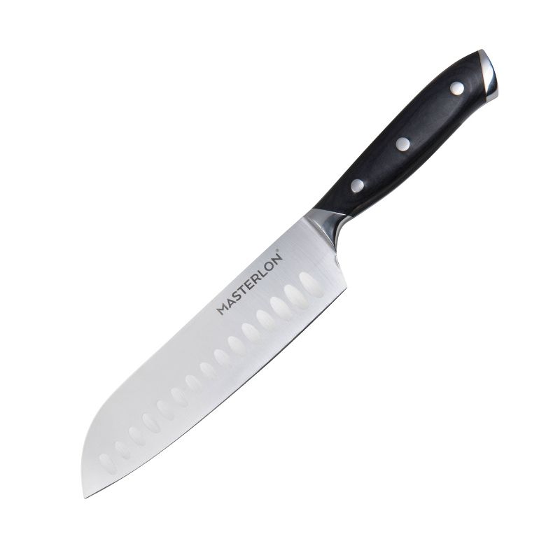 MasterPan Triple Rivet Collection 7" Santoku Knife Black