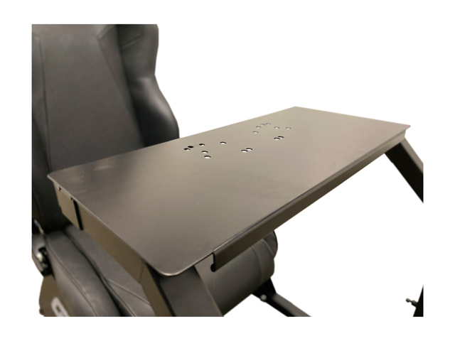 GTR Racing Simulator GTAF-BLK-S105LWHTRD - GTA-F Model (Black) Triple or Single Monitor Stand with White/Red Adjustable Leatherette Seat, Racing Simulator Cockpit gaming chair Single Monitor Stand