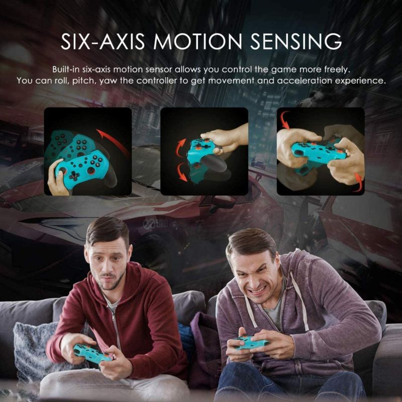 Switch Controller,Wireless Pro Controller for Switch/Switch Lite,Rechargeable Gamepad Remote Joystick,Adjustable Turbo Function,Dual Vibration and Gyro 6-Axis(Green).