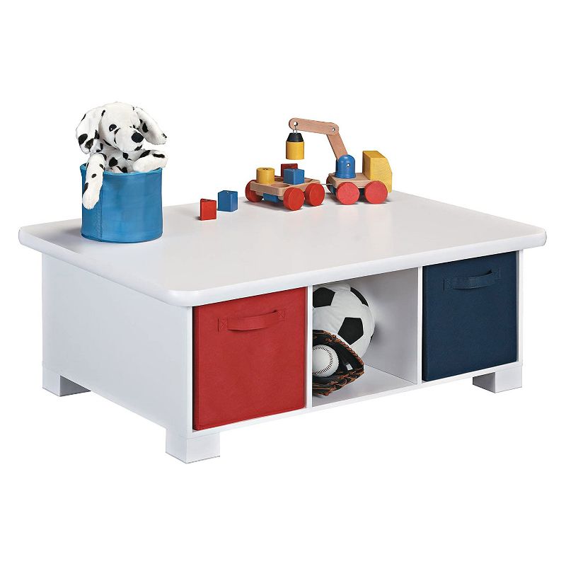 ClosetMaid Toddler Kids Wood Desk Play Activity Craft Table with Cube Shelf Organizer Storage for School Supplies, Books and Toys, White