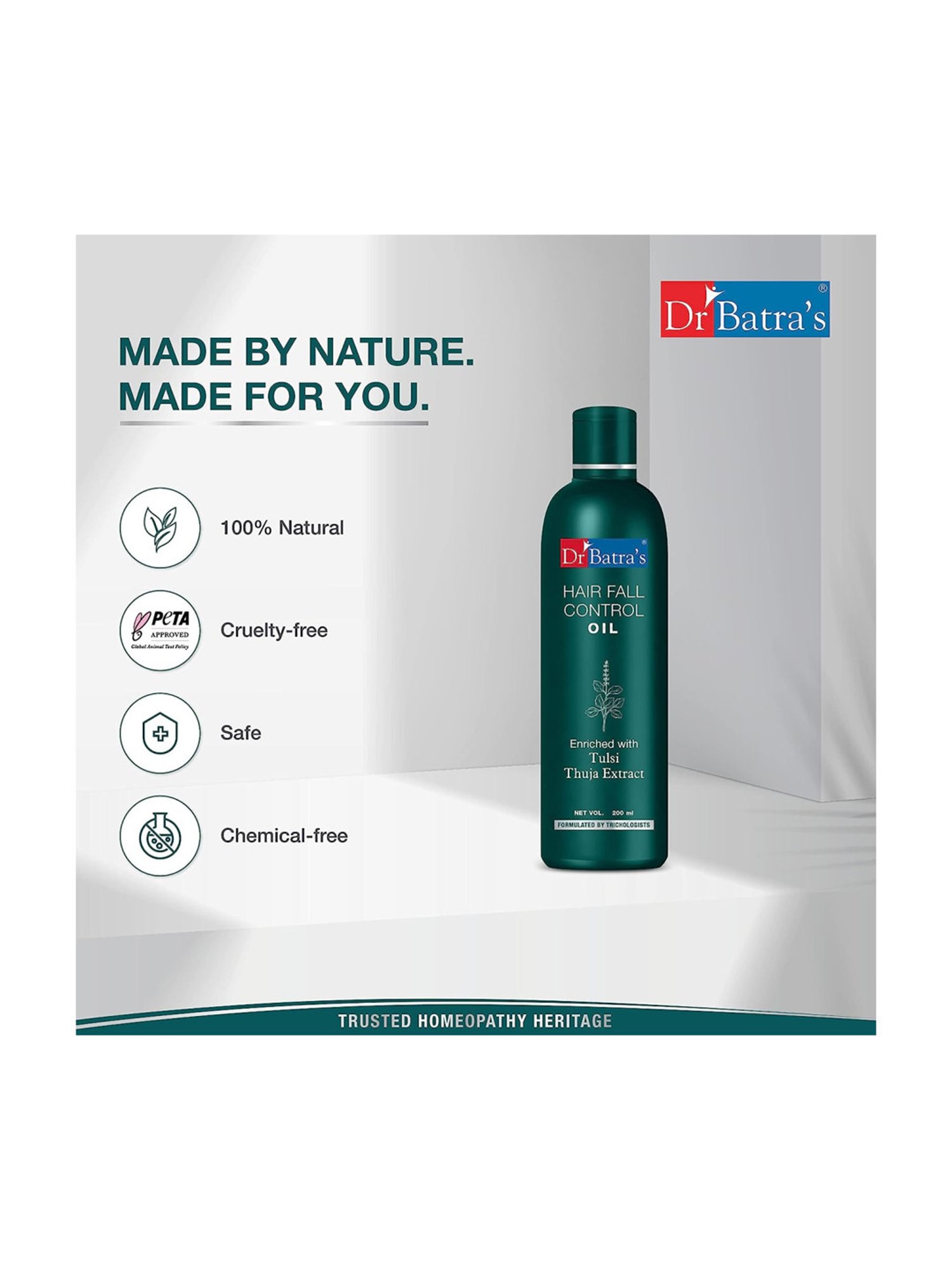 Dr. Batra's Hair Vitalizing Serum, Normal Shampoo & Hair Fall Control Oil