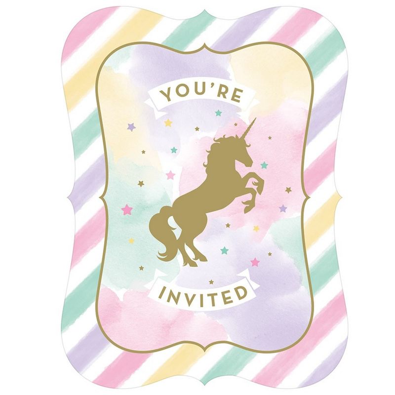 Unicorn Sparkle Print Postcard Invitation