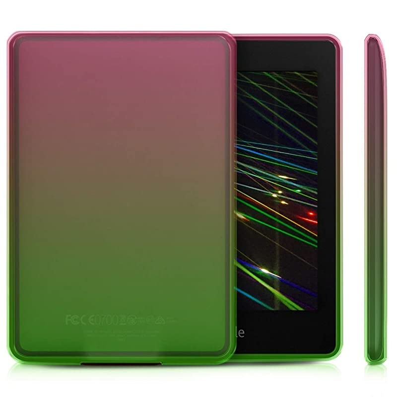 Case Compatible with  Kindle Paperwhite - TPU Silicone eBook Cover - (for 2017 and Older) Magnolias Light Pink/White/Transparent