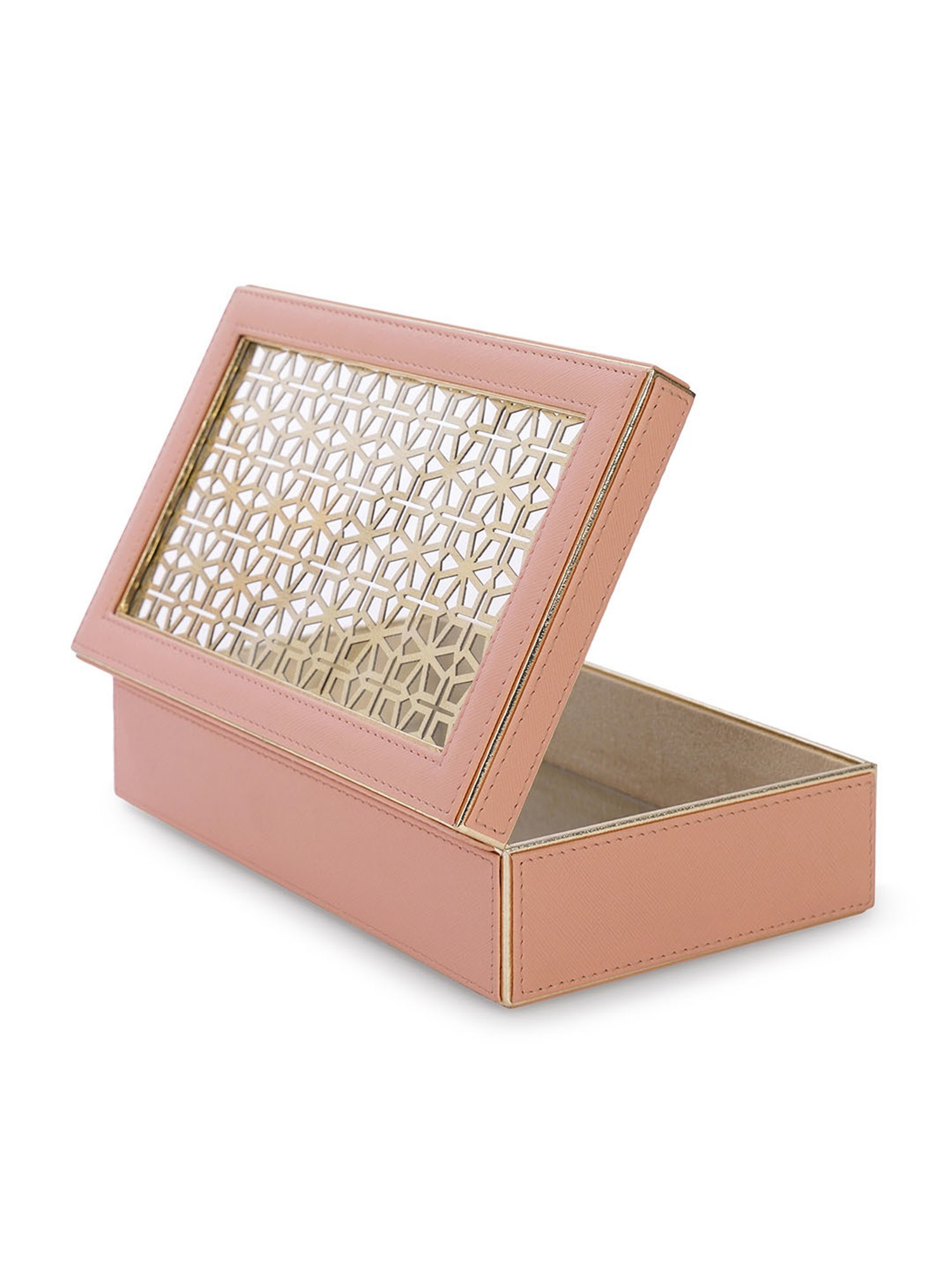 Pure Home and Living Pink Leather Storage Boxes