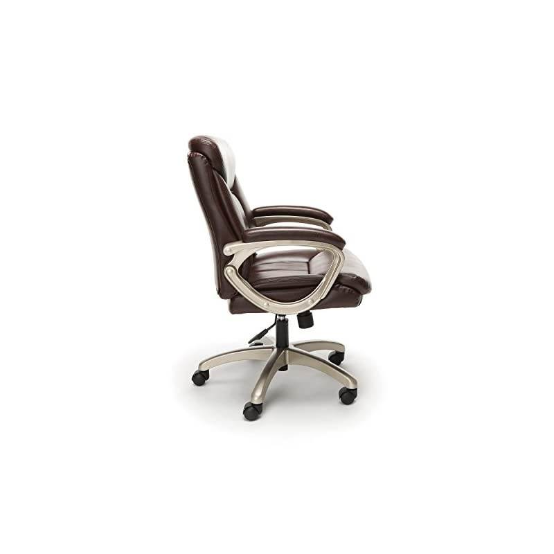 ESS Collection Executive Office Chair, in Brown with Champagne Frame (ESS-3020-BRN)