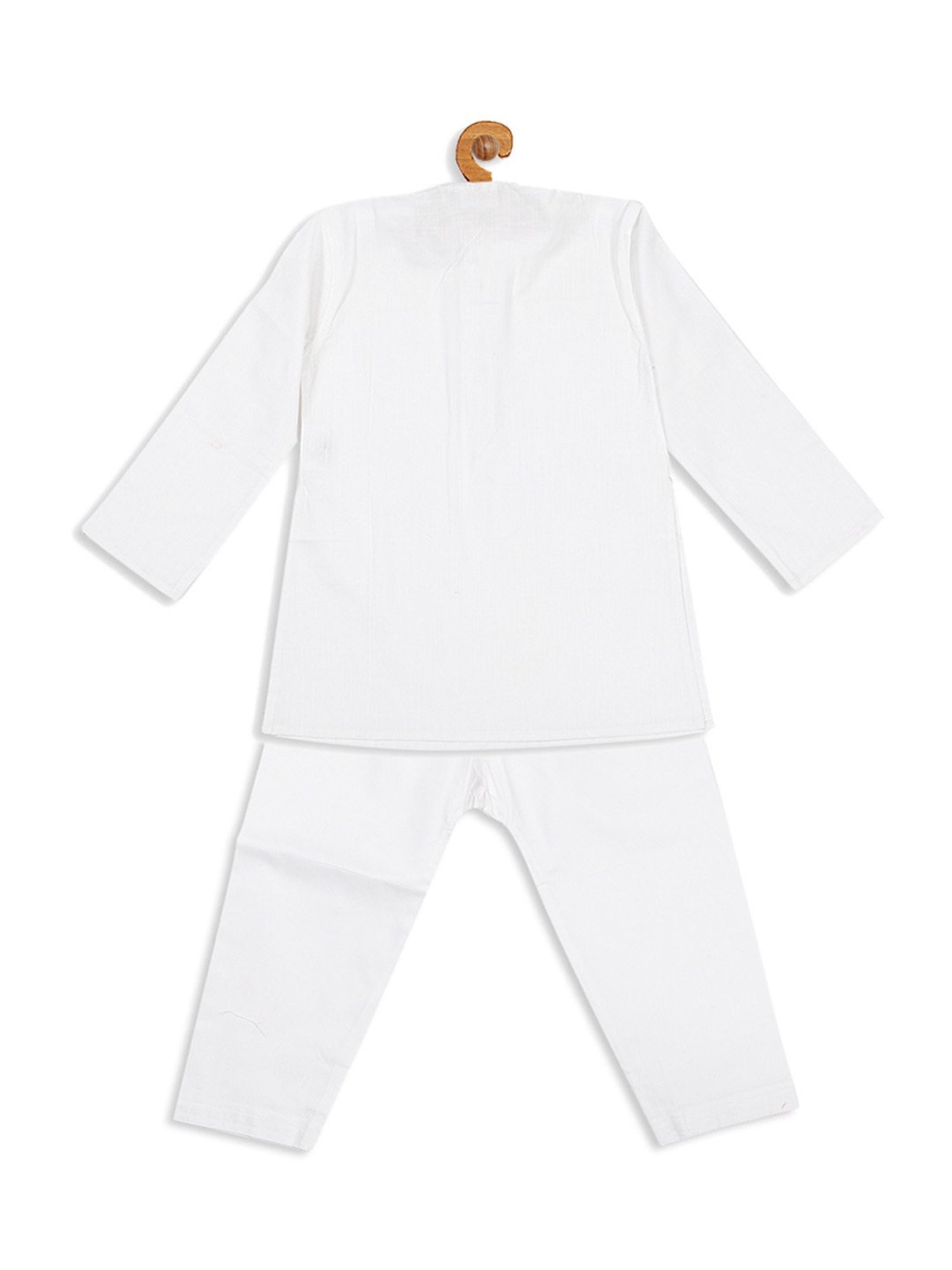 VASTRAMAY SISHU White Cotton Straight Fit Kurta Set