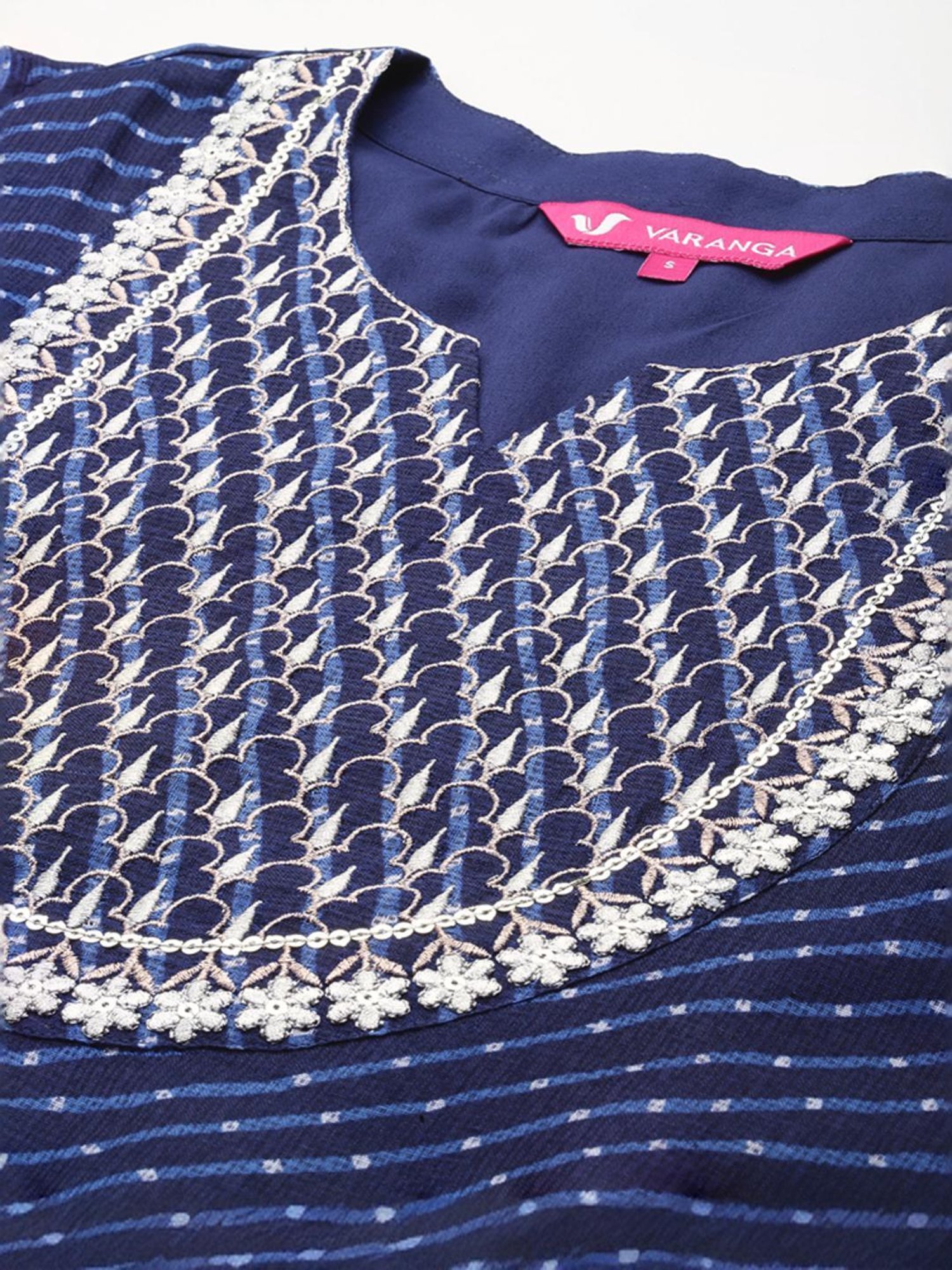 Varanga Blue Printed Kurta Pant Set With Dupatta