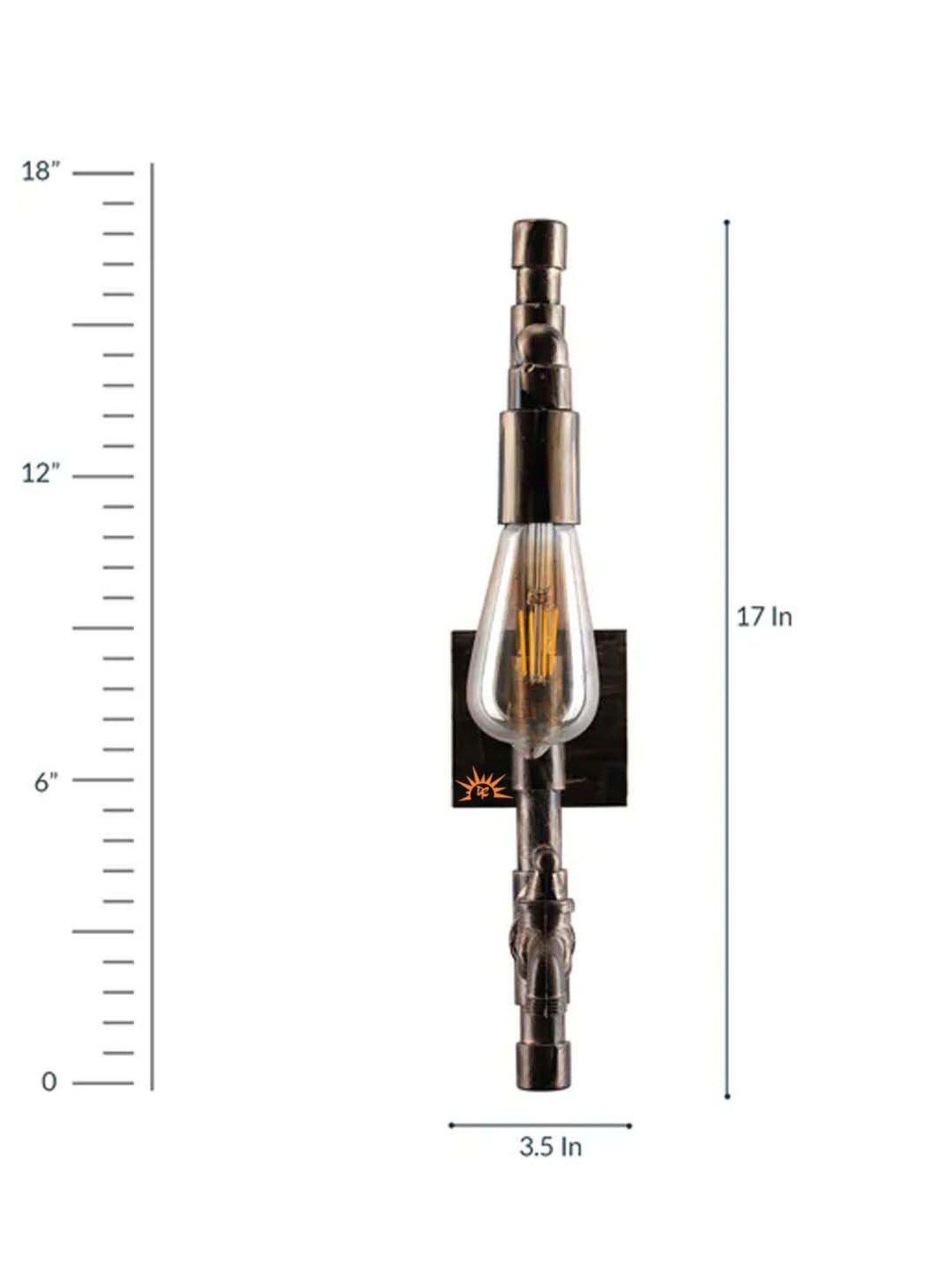 DecorativeRay Antique Gold PVC Wall Light - Set of 1