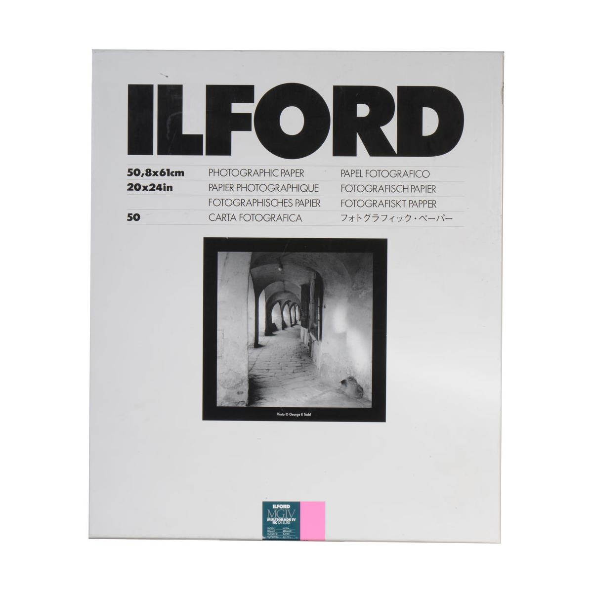 Ilford Multigrade IV RC Deluxe B & W Enlarging Paper, 20x24"-50 Sheets, Glossy