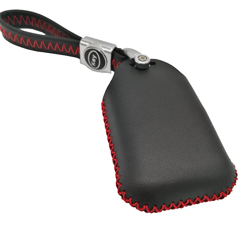 Hand Sew Leather Keyless Entry Remote Key Fob Cover Case Skin Protector for 2015 2016 2017 Chevrolet Tahoe Suburban Chevy GMC Yukon GM Remote Control