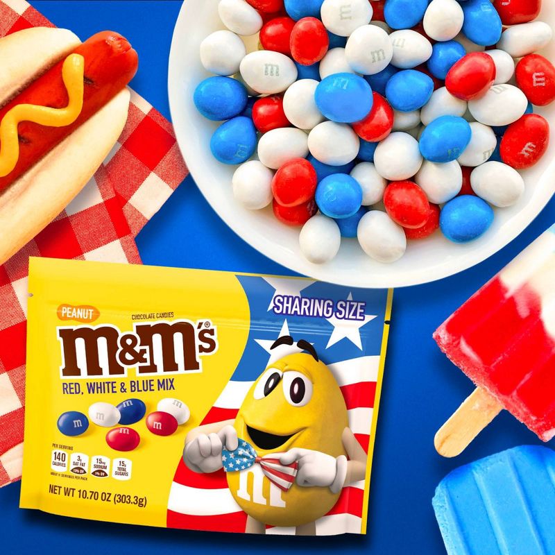 M&M's Red White and Blue Peanut Chocolate Candies - 10.7oz
