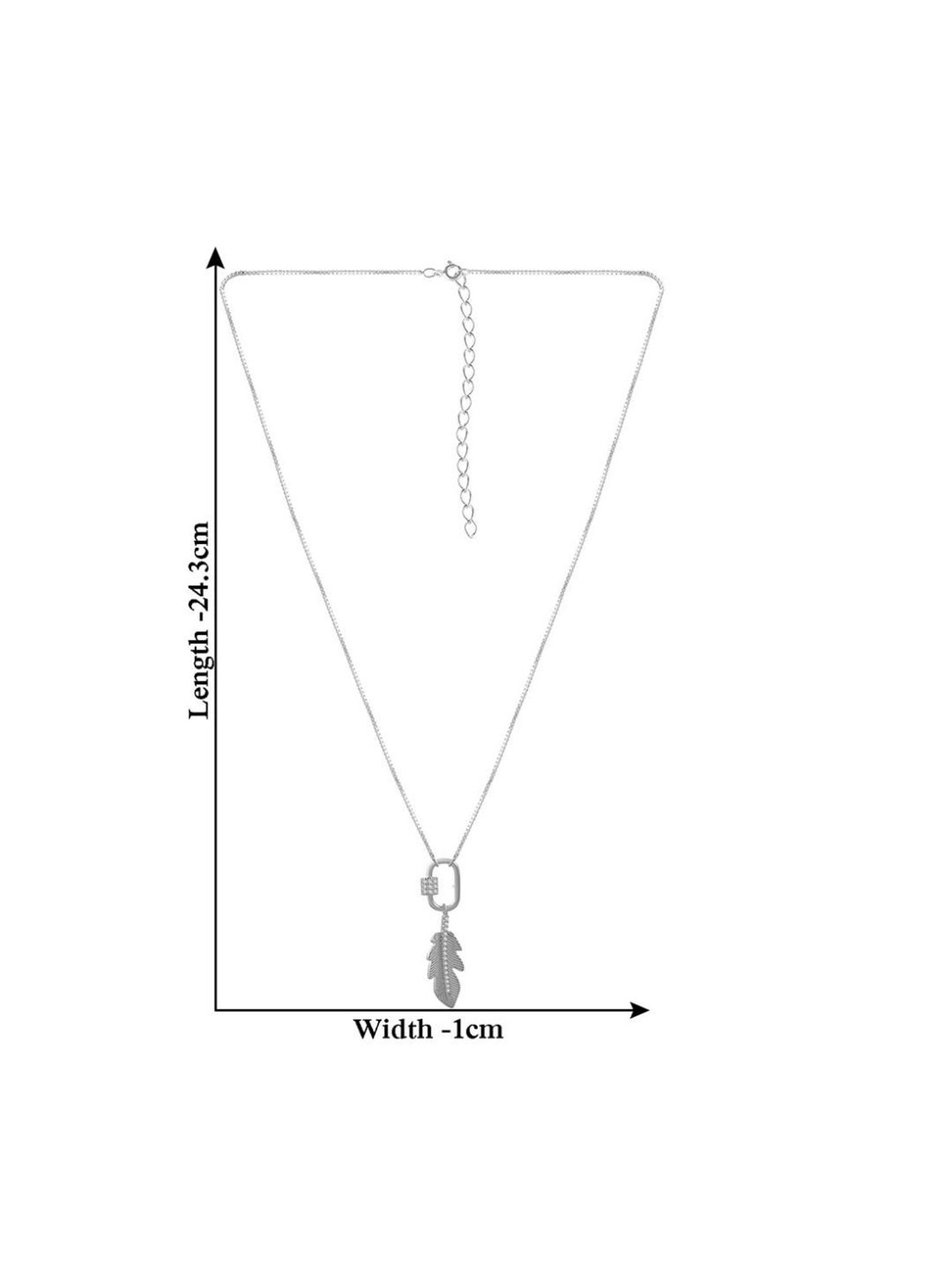 Rihi by P.C. Chandra Jewellers 92.5 Sterling Silver Drop Leaf Locket Chain Pendant for Women & Girls