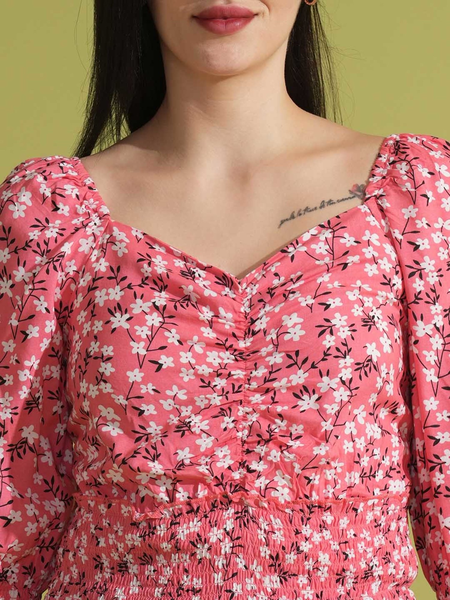 Globus Coral Floral Print Top