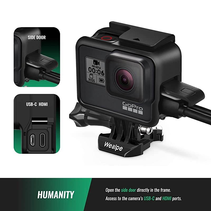 Frame Mount Case Housing Compatible with GoPro Hero 7 BlackSilverWhite Hero 6 Hero 5 Hero 2018 Cameras with Lens Cap