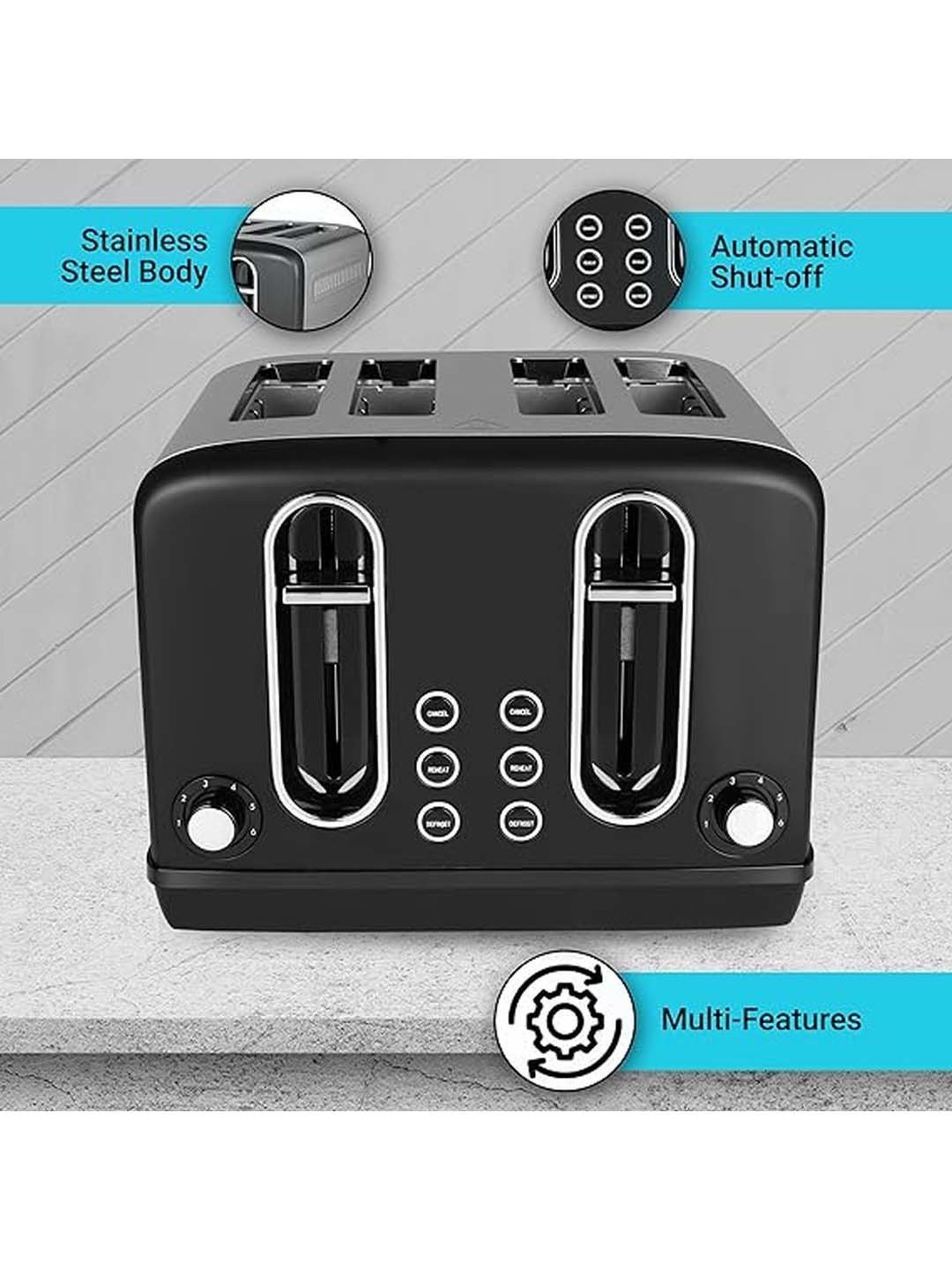 BLACK+DECKER 2300W 4 Slice Pop-up Toaster