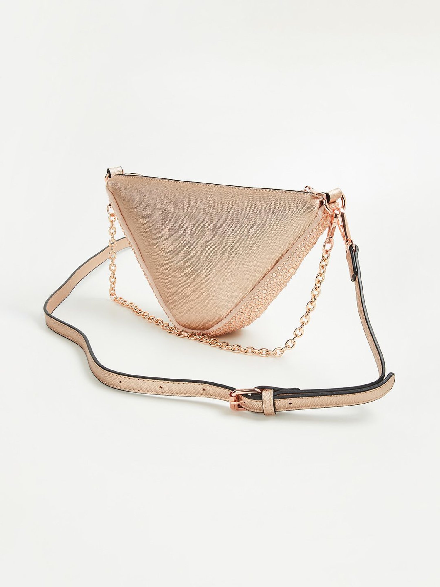 Code by Lifestyle Peach Embellished Shoulder Bag