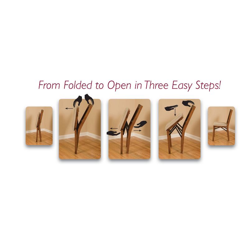 Set of 2 Stakmore Folding Chair with Blush Seat - Brown