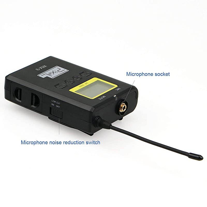 50 Channels UHF Wireless Lavalier Microphone Professional Lapel Microphone for Cameras Recording YouTube Vlogging WM9