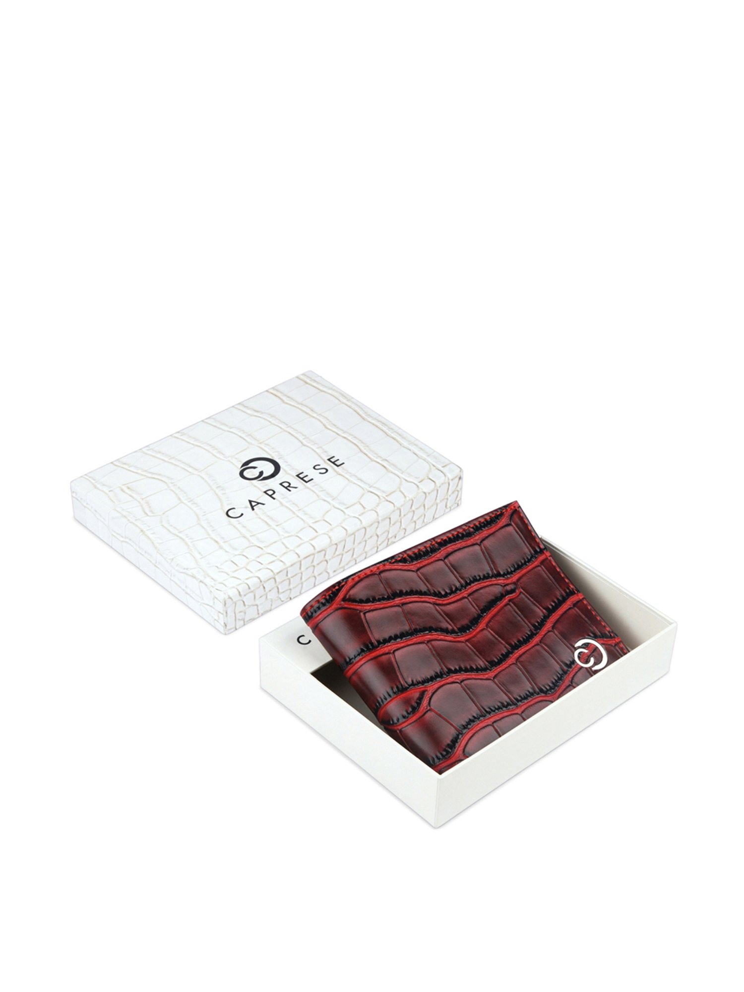 Caprese Red Casual Faux Leather Bi-Fold Wallet for Men