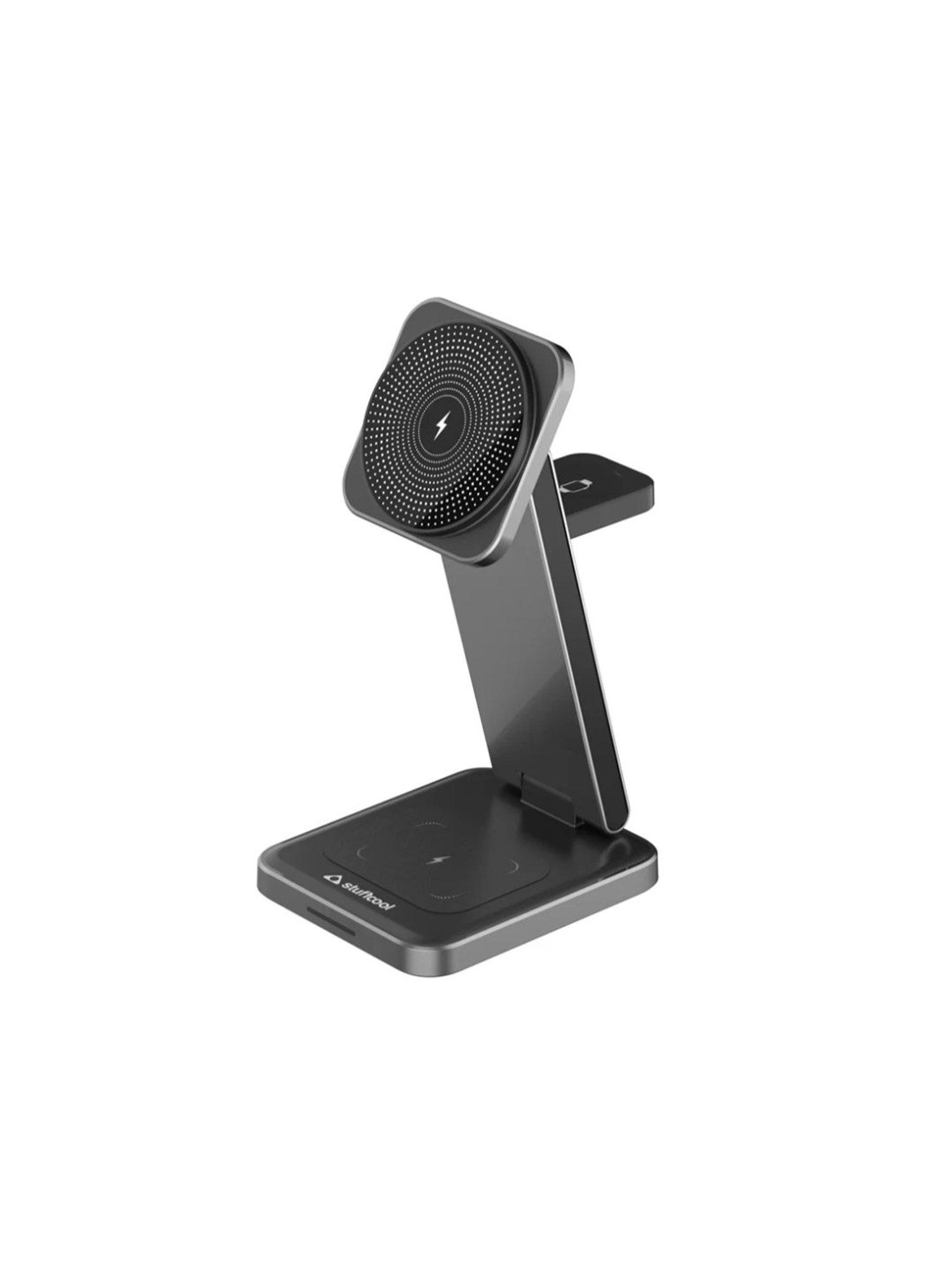 Stuffcool Rover 3 in 1 Foldable Aluminium Wireless Charging Station (Black)