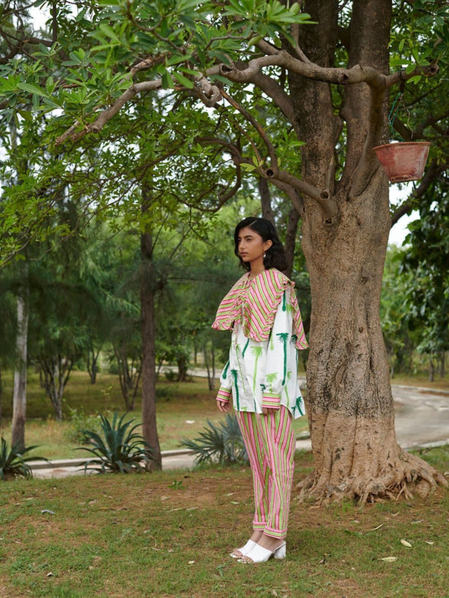 Khajoor Studio White, Green & Pink Sundaze Khajoor Vol.1 Doll Resort Shirt