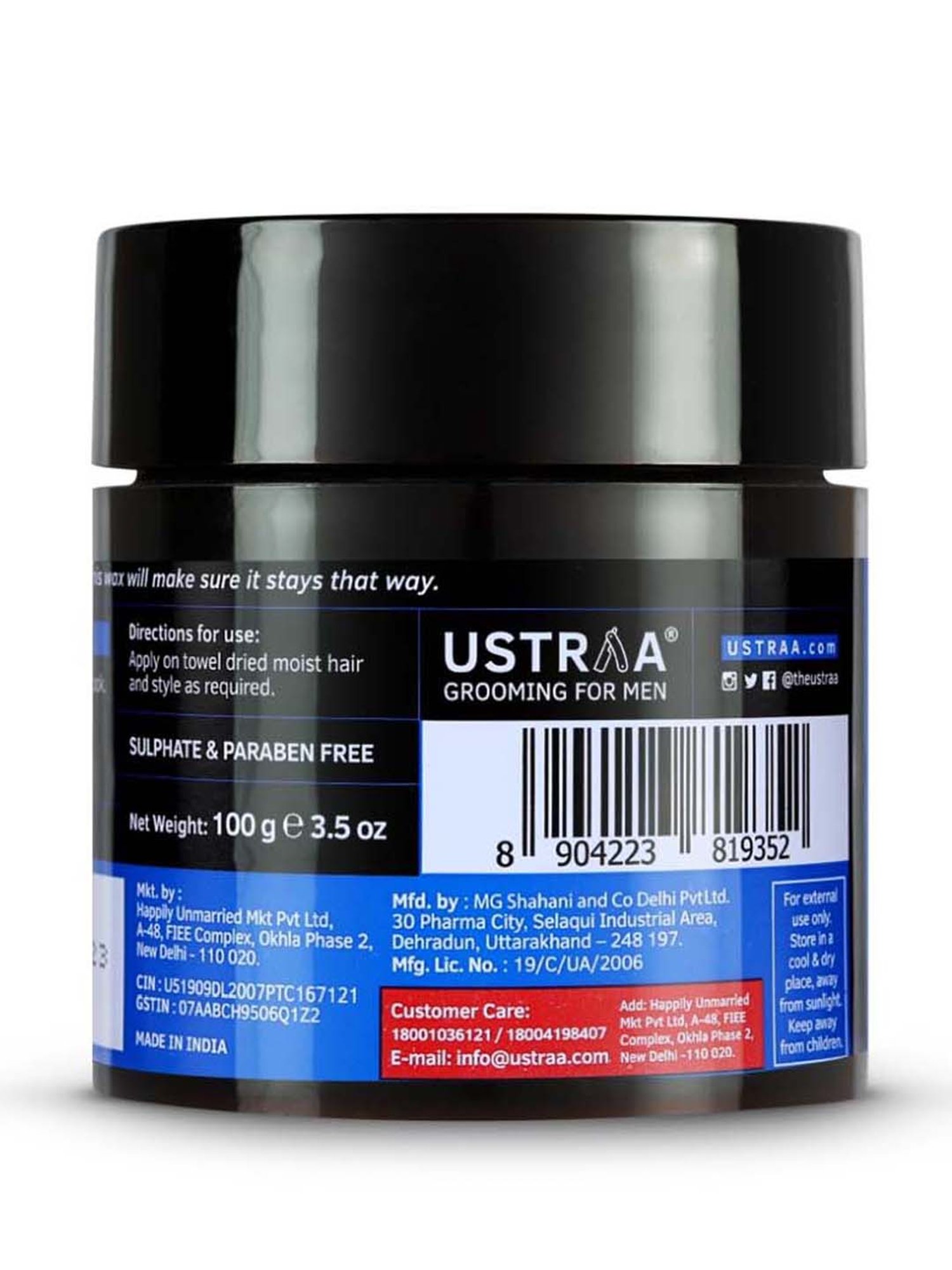 Ustraa Anti Dandruff Hair Serum - 200 ml & Hair Wax Matte Look Strong Hold - 100 gm