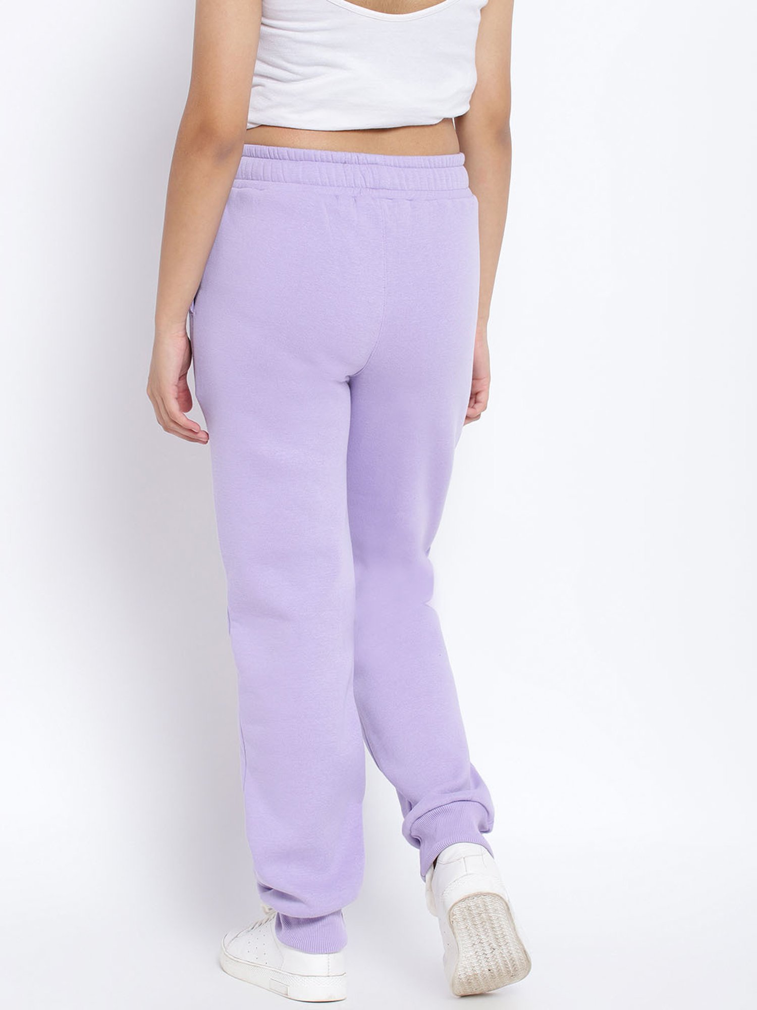 Lil Tomatoes Girls Purple Solid Trackpants