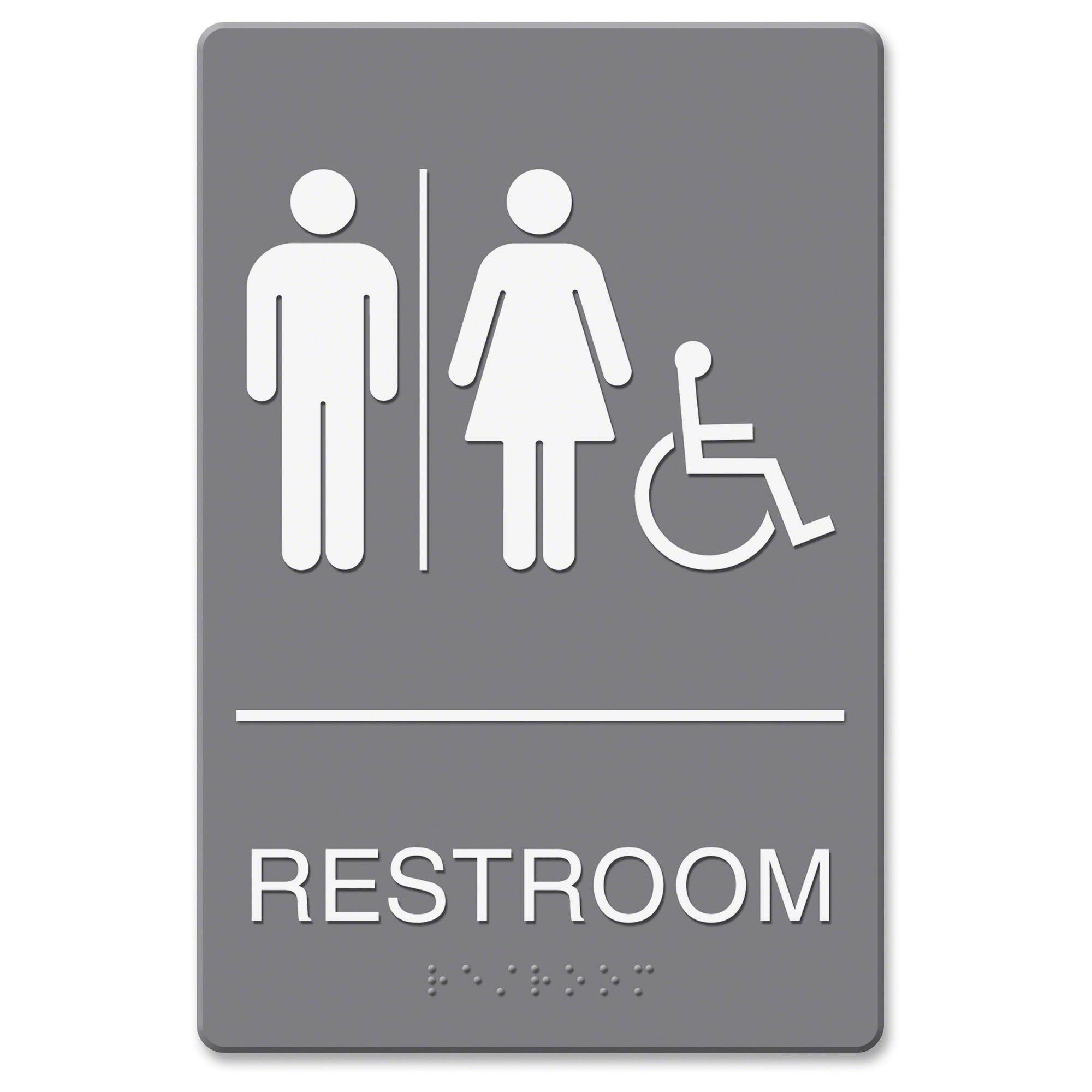 Headline Sign ADA Sign Restroom/Wheelchair Accessible Tactile Symbol Molded