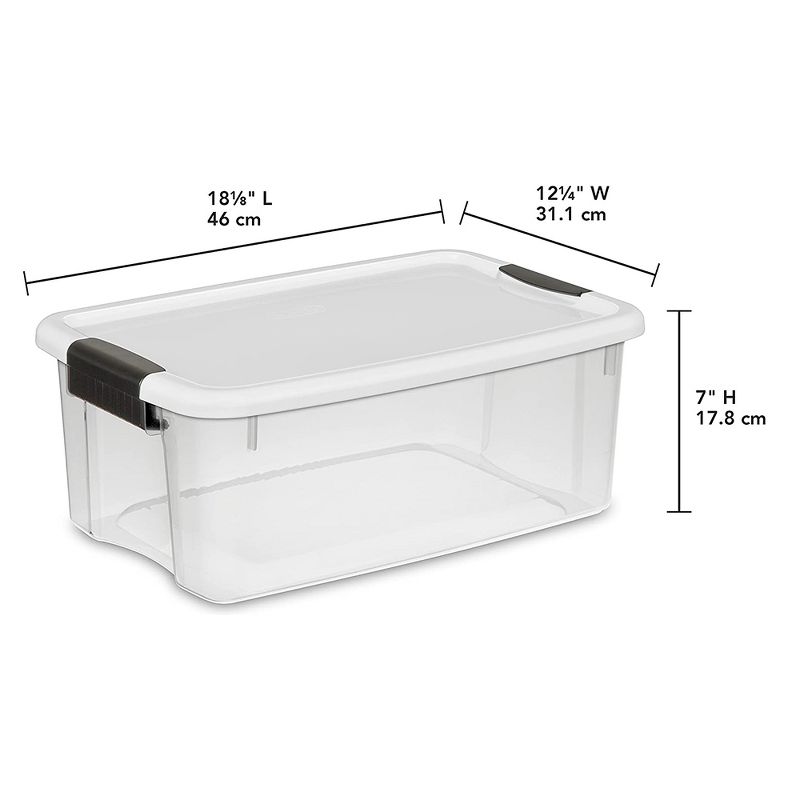 Sterilite 18 Quart Clear Ultra Latch Storage Organizer Container Box  (30 Pack)