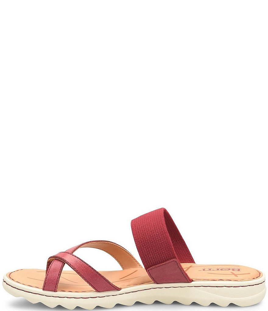 Born Bay Leather Elastic Thong Slide Sandals