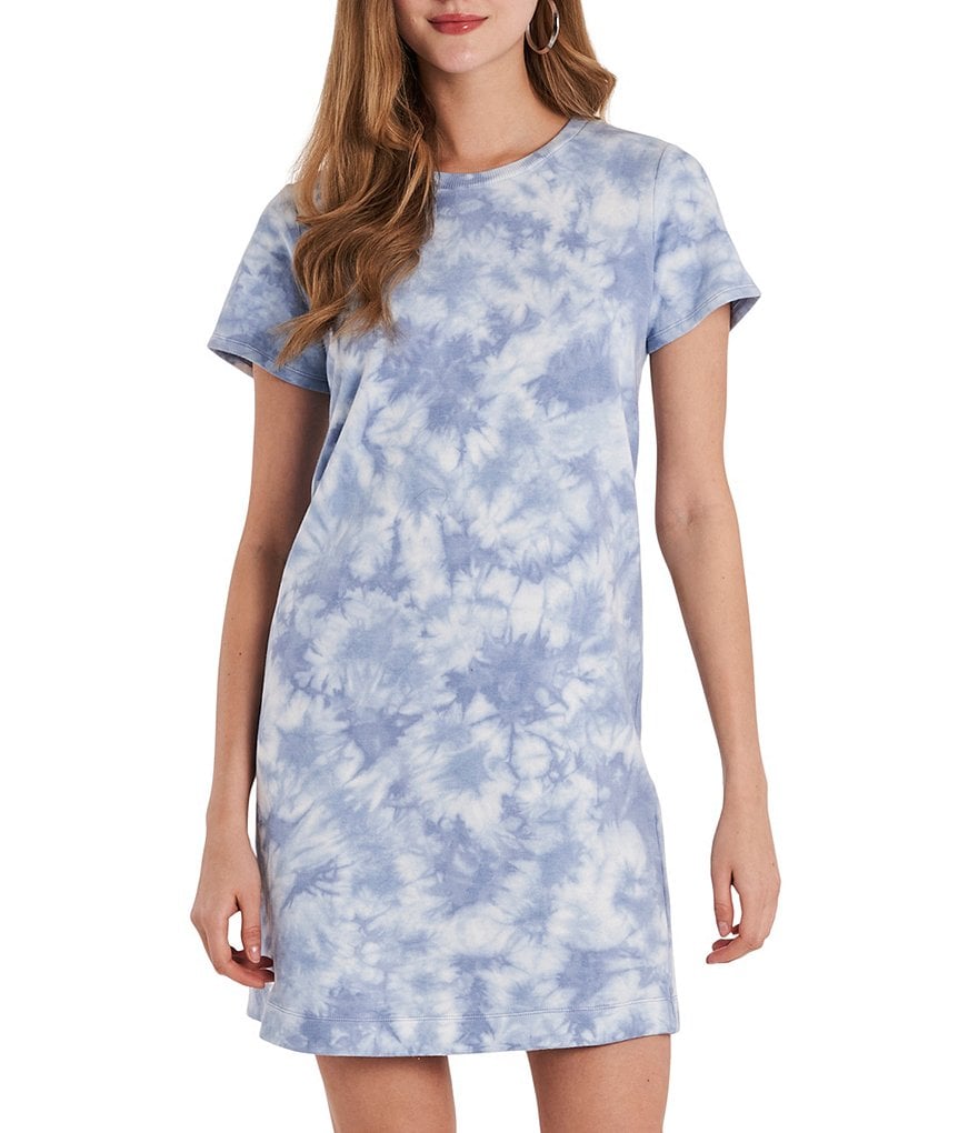 Vince Camuto Short Sleeve Tie Dye Knit Terry T-Shirt Dress