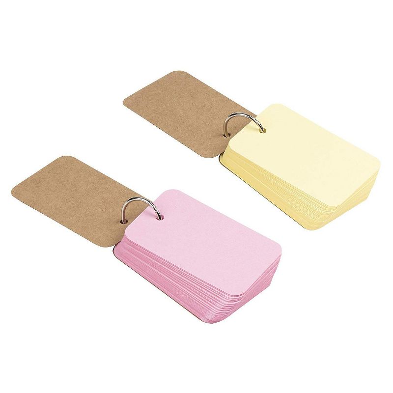 Juvale 8-Pack Blank Flash Cards 4 Pastel Colored with Rings, Study Flip Index Card, 50 Sheets Each, 2.2" x 3.5", Pink/ Blue/ Green/ Yellow