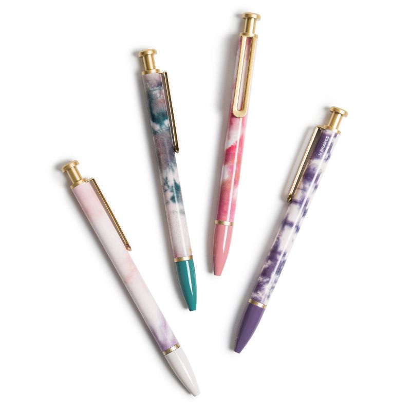 4pk Ballpoint Pens Monterey Soft Die Black Ink - U Brands