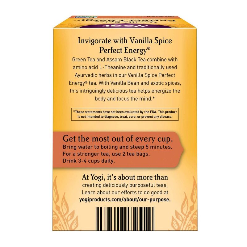 Yogi Tea - Vanilla Spice Perfect Energy Tea - 16ct