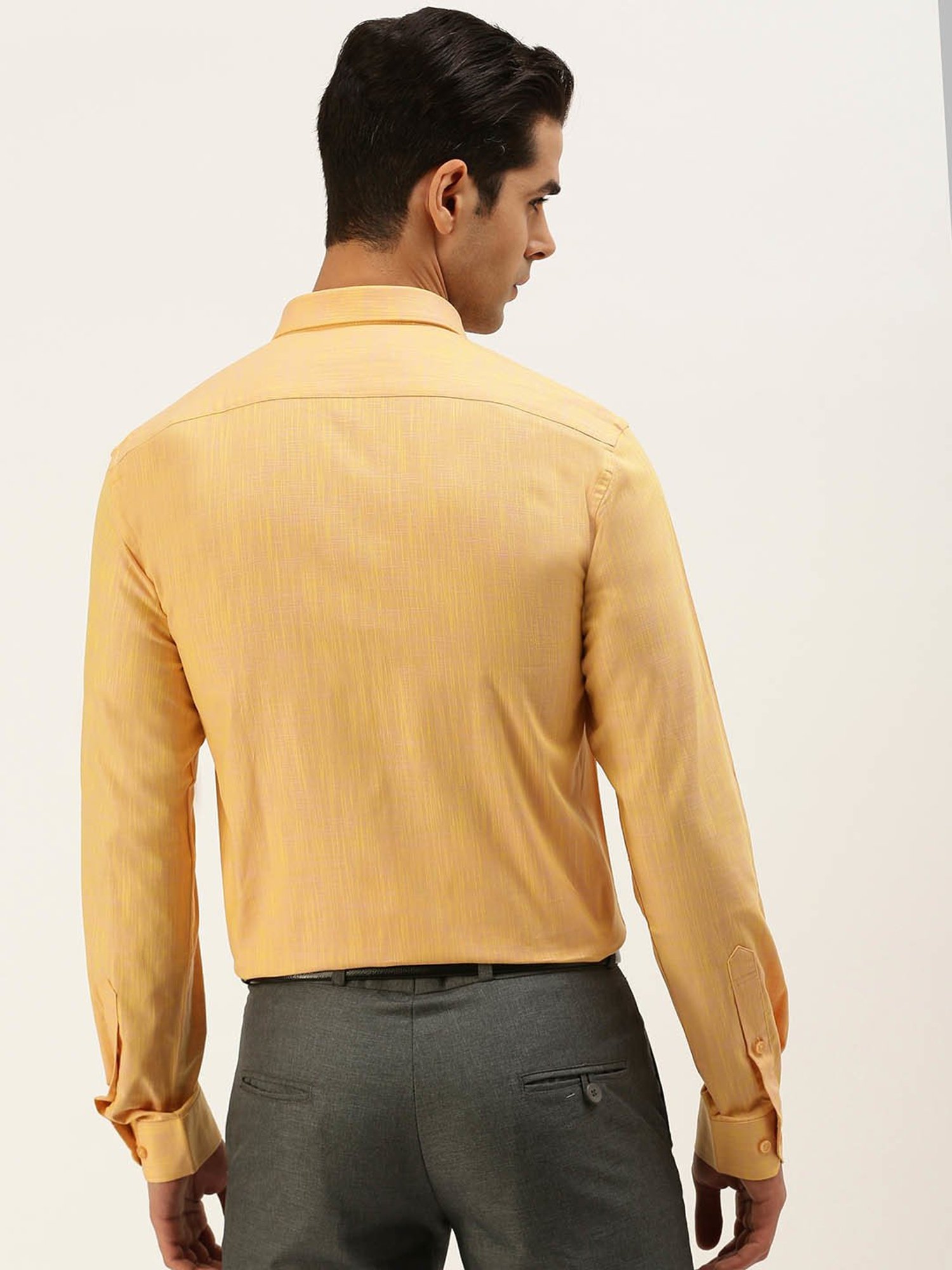 Ramraj Orange Cotton Regular Fit Shirt