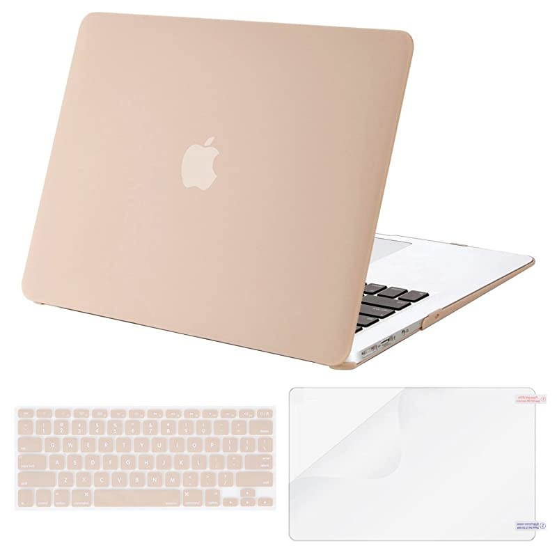 Plastic Hard Shell Case Keyboard Cover Screen Protector Only Compatible with MacBook Air 13 inch Models A1369 A1466 Older Version 20102017 Release Camel