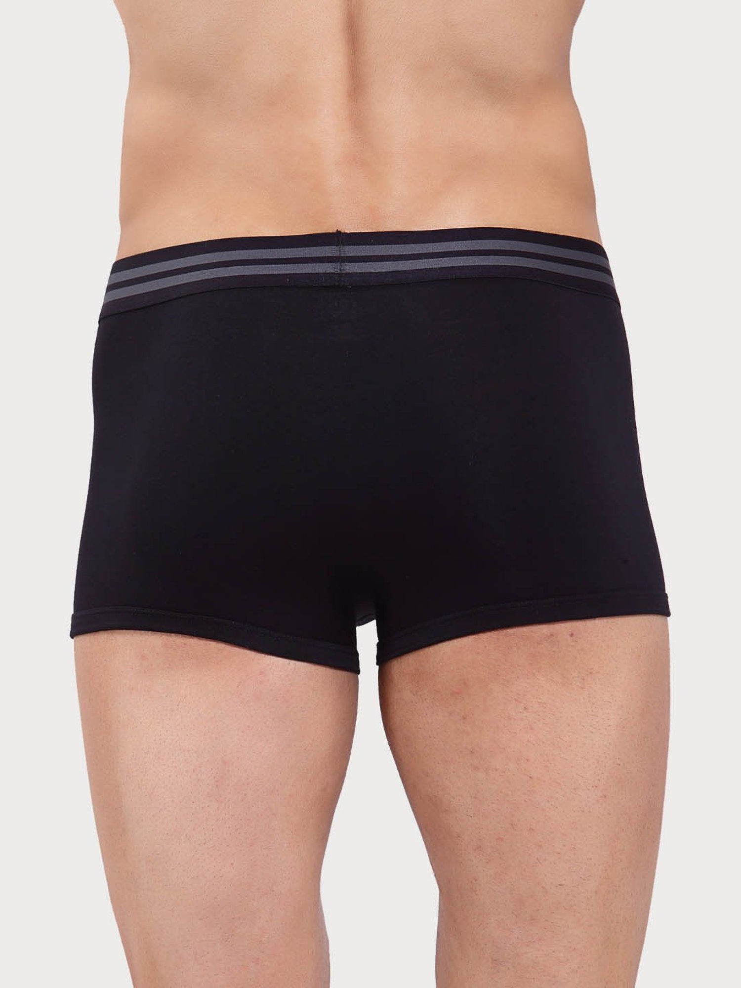 Zoiro Black Cotton Regular Fit Trunks - Pack Of 2