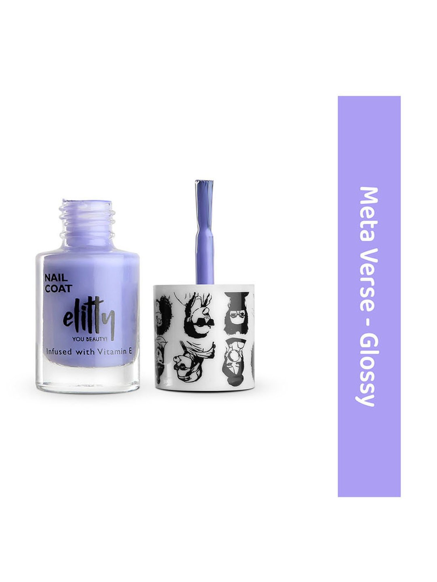 Elitty Mad Over Nails Glossy Nail Polish Meta Verse (Purple) - 6 ml