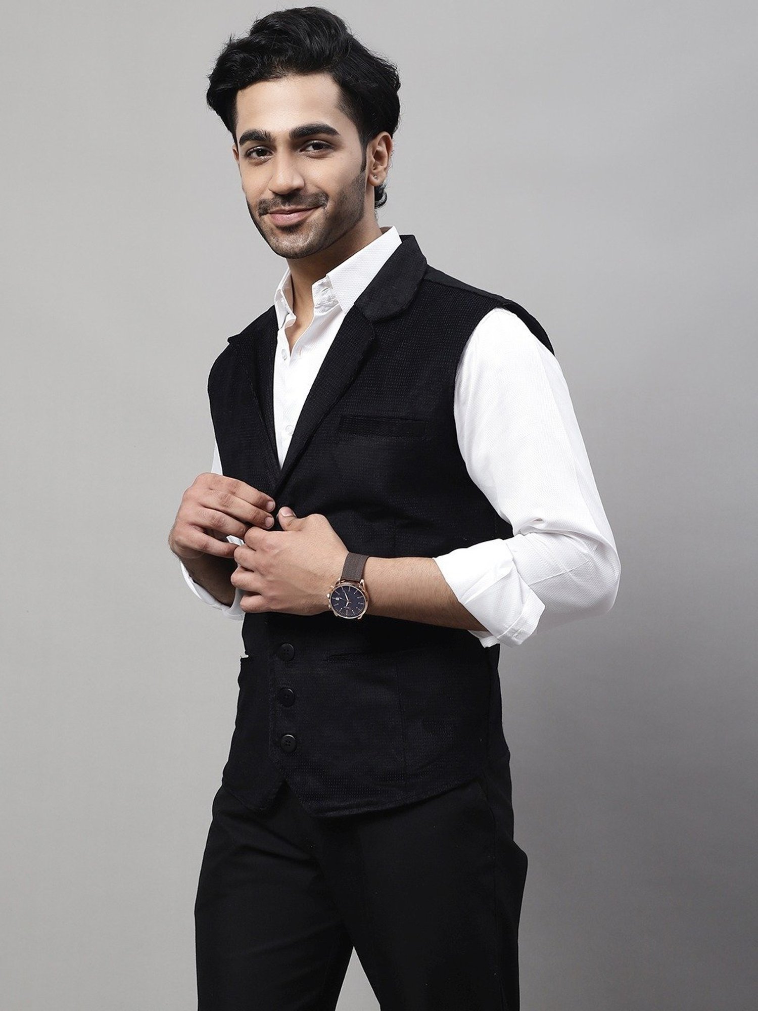 Even Black Regular Fit Waistcoat