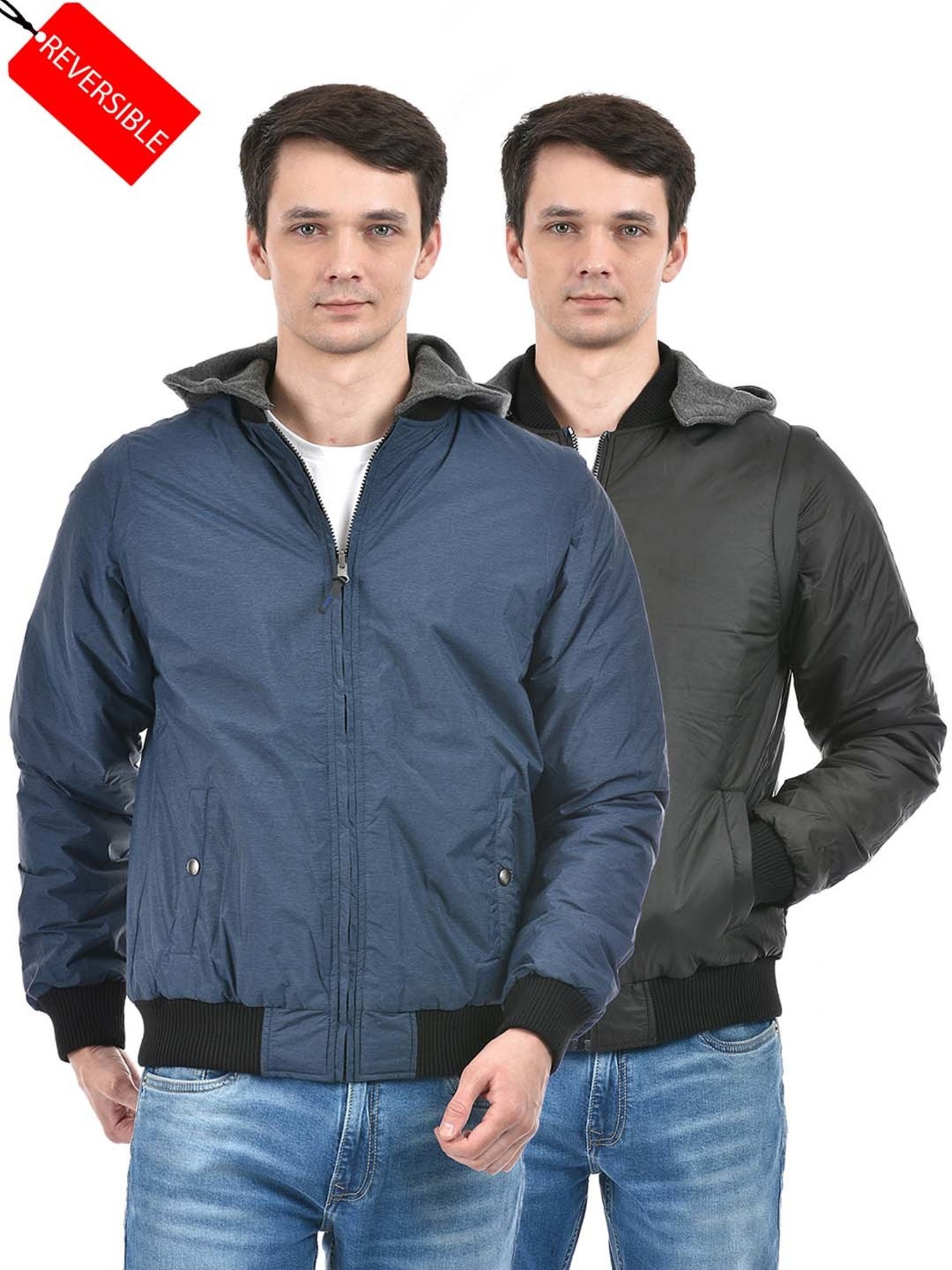 Lawman Pg3 Navy & Black Regular Fit Reversible Jacket