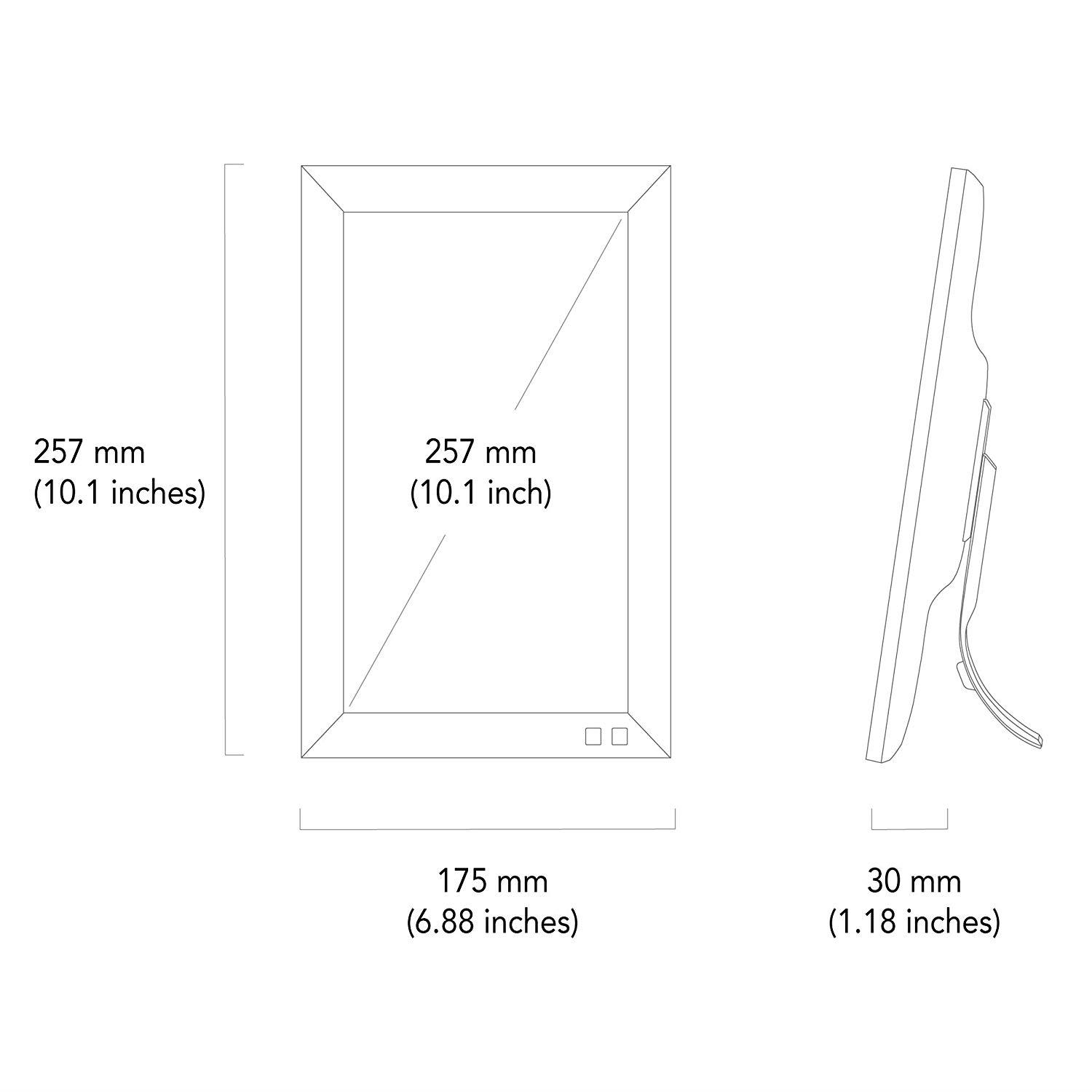 NIX 10.1 Inch USB Digital Photo Frame - Portrait or Landscape Stand, HD Resolution, Auto-Rotate, Magnetic Remote Control