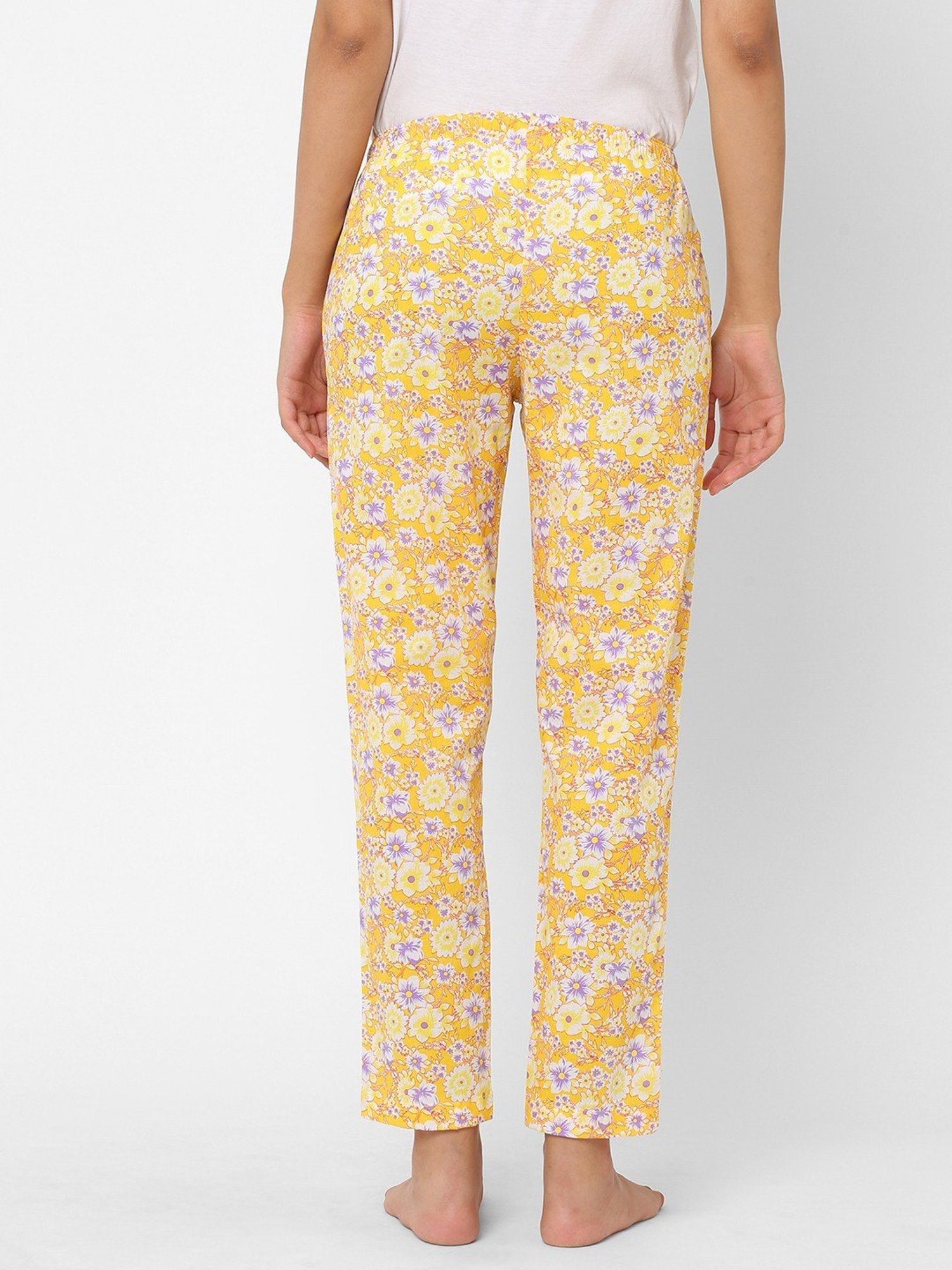 Urban Scottish Yellow Floral Print Lounge Pants