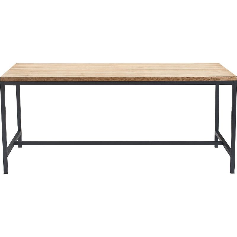 Dobson Natural Wood and Black Metal Dining Table Natural - Finch