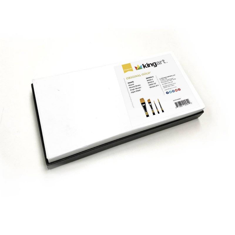 Kingart 4pc Original Gold Paint Brush Set