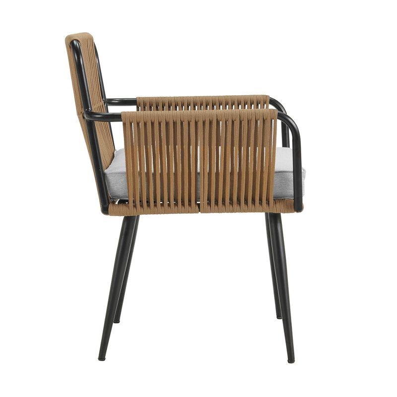 Alburgh 5pc Outdoor Set with Four Rope Chairs & Table - Beige - Alaterre Furniture