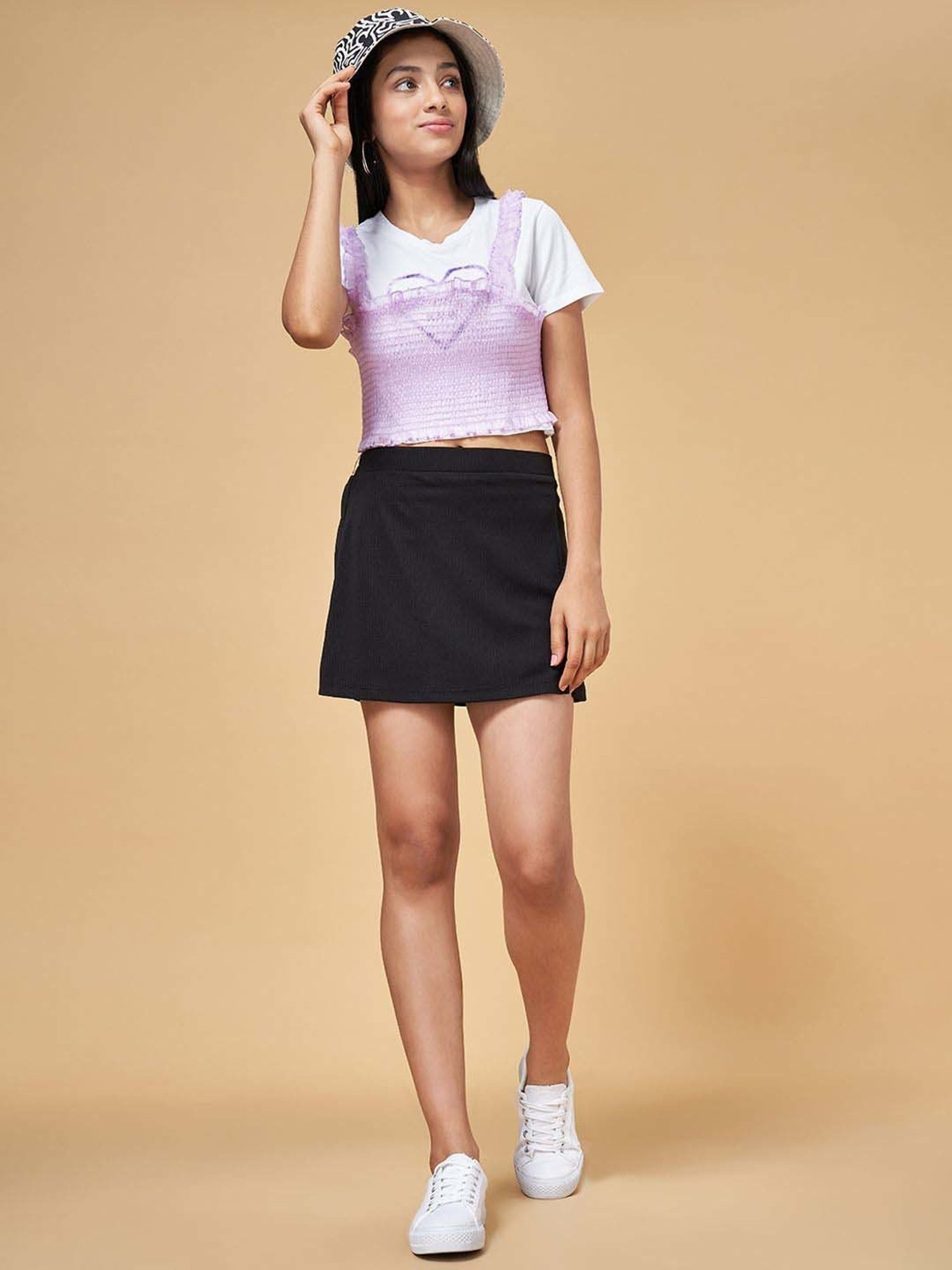 A Little Fable Kids Multicolor Solid Skirt