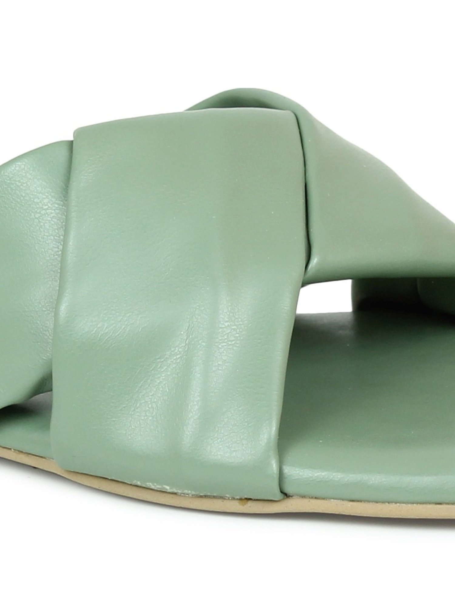 Inc.5 Women's Green Cross Strap Sandals