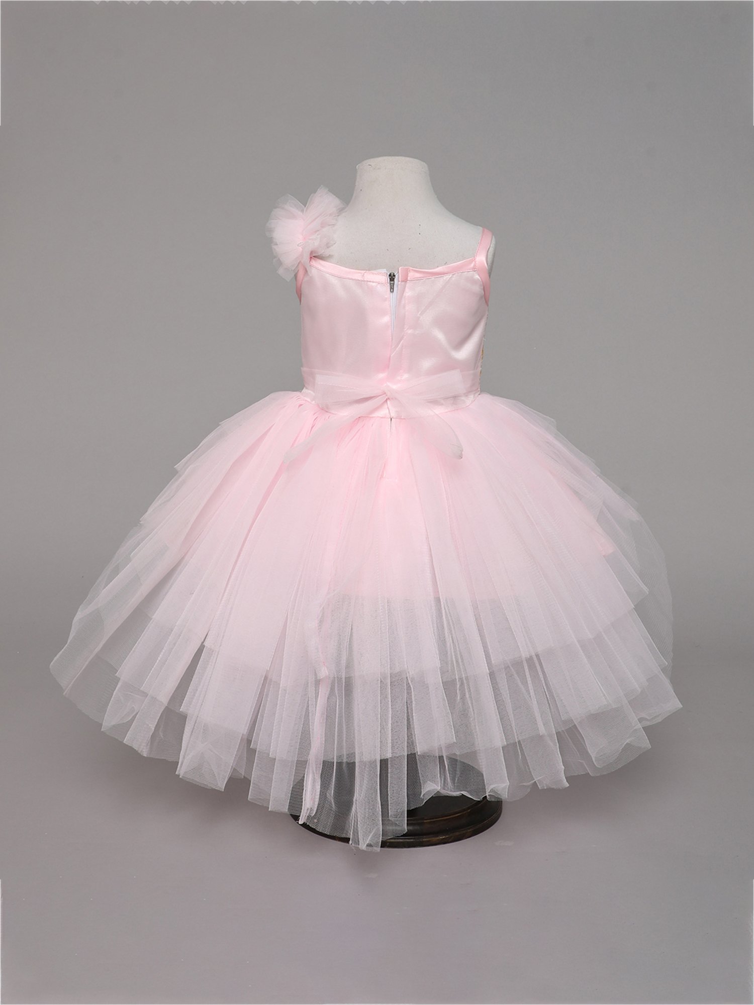 Many Frocks Kids Pink Embroidered Dress